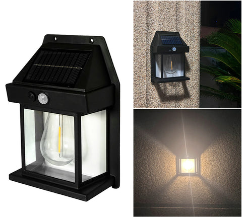 Solar outdoor wall lamp human body induction three-mode tungsten wire wall lamp m3330911