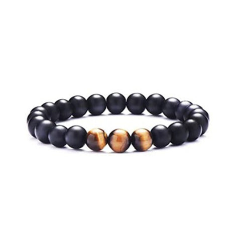 Black Gallstone Elastic Bracelet Skull Pendant Natural Turquoise Tiger Eye Tassel Crystal Volcanic Stone Beaded Bracelet m3331320