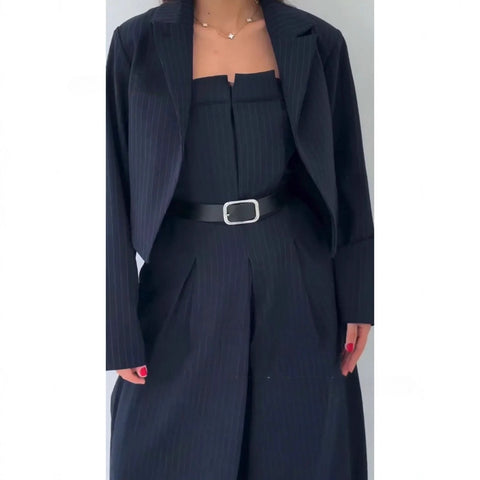 Women's off-the-shoulder jumpsuit jacket-style jacket commuter suit m302300