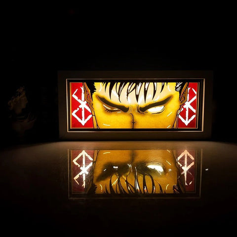 Berserk Guts Paper Carving Lamp Photo Frame