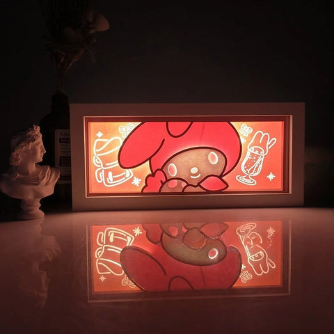 My Melody Paper Carving Lamp Photo Frame