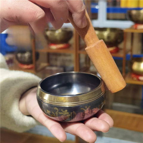 Nepal Handmade Bang Copper Turning Sutra Bowl Singing Bowl Buddha Sound Bowl Copper Run Bowl Yoga Bowl Singing Bowl Sound Therapy Ornament m3331266