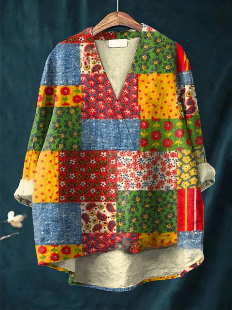 Loose printing crew neck casual large size women's T-shirt m301276