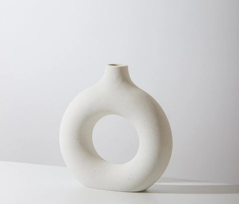 Circled ceramic vase ornament, living room flower arrangement, m33311014