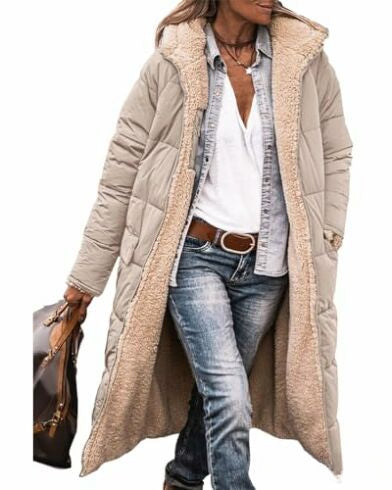 Solid color hooded cotton clothes long sleeves double-sided wear slim temperament cardigan jacket top m300612