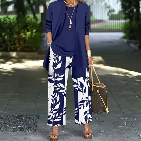 3D printed 3-piece cardigan + vest + trousers fashionable wear m302849