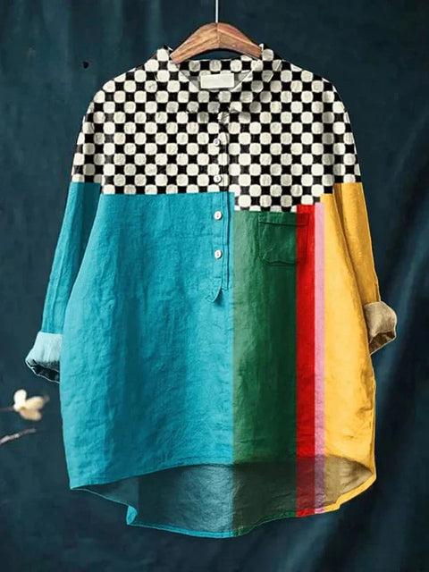 Loose printing crew neck casual large size women's T-shirt m301276