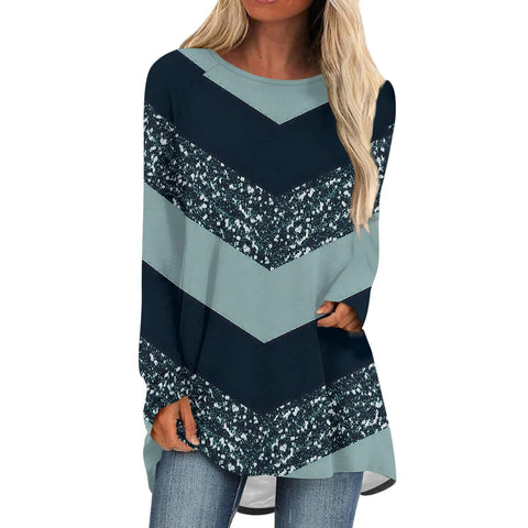 Ragged shoulder loose top new European and American sequins long sleeve m301617