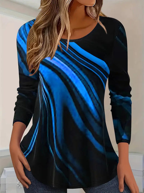 Fashion loose high-quality casual versatile colorful long-sleeved crew neck T-shirt m301757