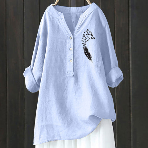 Autumn new long-sleeved comfortable printed fashion versatile shirt m301739