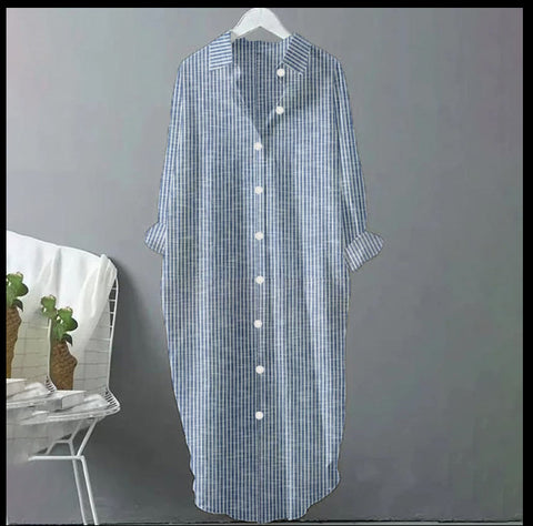 Fashion casual loose lapel mid-length shirt women's m301282