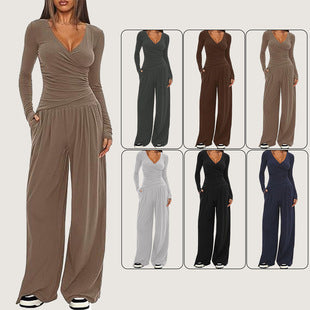 Wide-leg pants set women's long-sleeved multi-occasion sportswear m301804