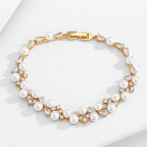 Pearl zircon bracelet m3331126