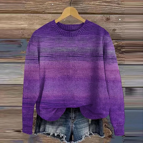 Knitted Women's Christmas Crew Neck Long Sleeve Pullover Women's m302124