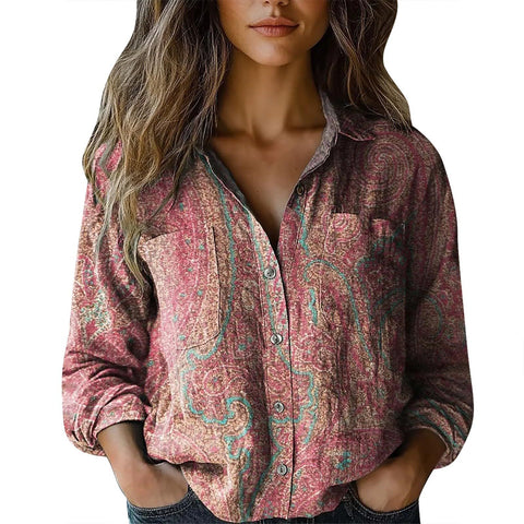 V-neck printed shirt m302770