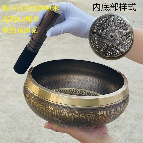 Nepalese handmade copper chime vajra pestle Buddha sound bowl meditation bowl m3331263