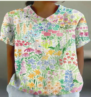 Summer wind short-sleeved printed pullover m301619