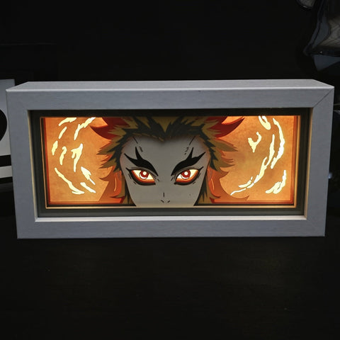 Demon Slayer Rengoku Kyoujurou Paper Carving Lamp Photo Frame