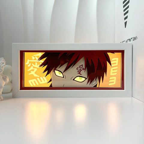 NARUTO anime Gaara Paper Carving Lamp Photo Frame