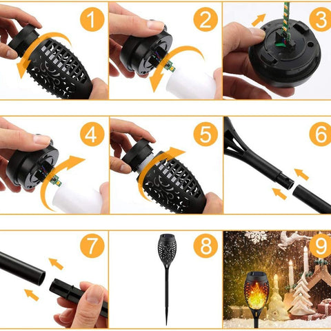 New Solar LED Flame Light Torch Light M3330914