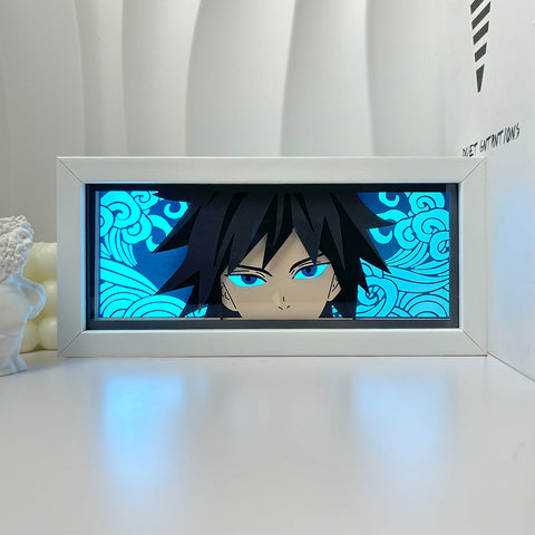 Demon Slayer Tomioka Giyuu Paper Carving Lamp Photo Frame