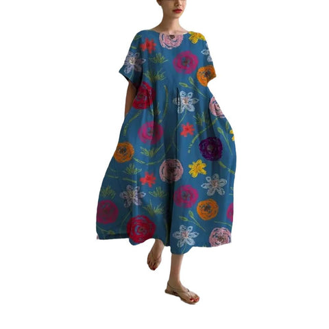 3D imitation cotton pull frame craft women's pendulum dress m301038