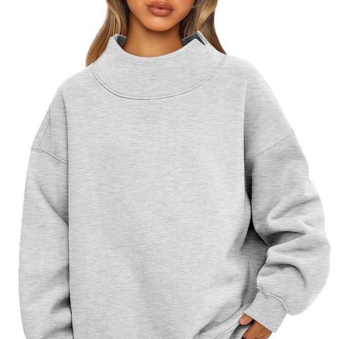 Women's sweatshirt long-sleeved turtleneck pullover sweatshirt casual sweater fleece top women's m302142