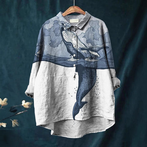 Loose printing crew neck casual large size women's T-shirt m301279