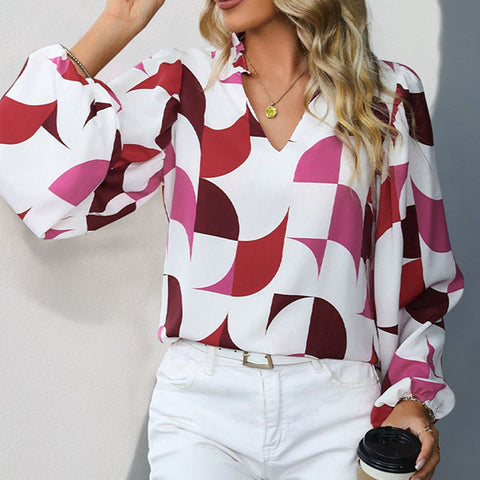 Pullover geometric print shirt m300842
