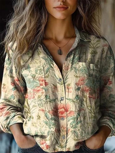 V-neck printed shirt m302770
