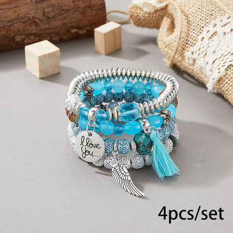 New Bohemian Bracelet Creative Tassel Multi-layer Beaded Bracelet m3331286