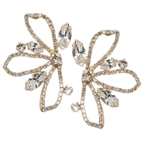 Temperament hollow flower earrings, fashionable retro rhinestone earrings m3331101