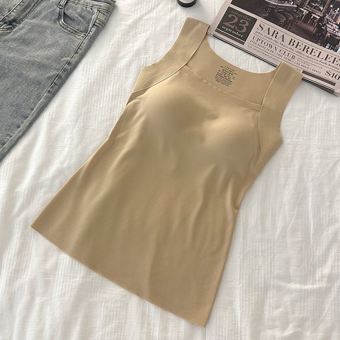 New Bose Muscle Bottom Shirt Solid Color No-Wear Bra Machine Washable Semi-Fixed Cup Bottom Vest Top m302823