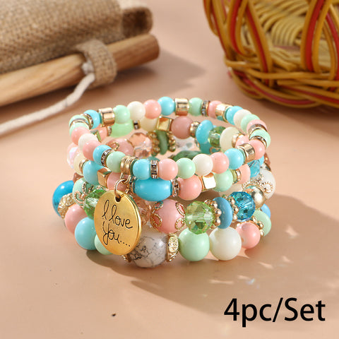 New Bohemian Bracelet Creative Tassel Multi-layer Beaded Bracelet m3331286