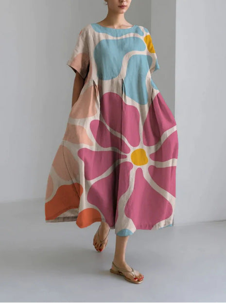 3D imitation cotton pull frame craft women's pendulum dress m301038