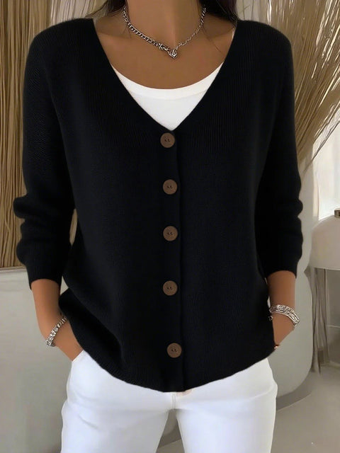 Imitation sweater women's European and American style new loose v-neck long-sleeved cardigan m301888