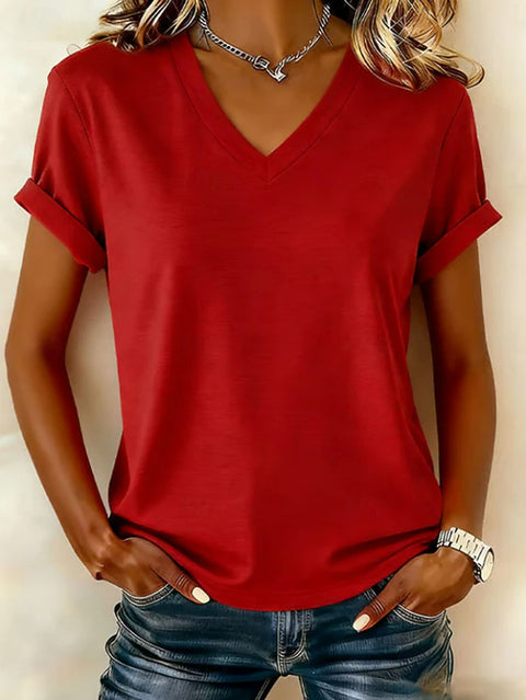 3D digital printing V-neck casual trend 3D short-sleeved women's T-shirt m302708