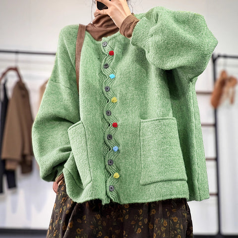 Wool jacket large size loose cardigan top women's m302033