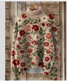 Christmas abstract print casual cape jacket cardigan m301686