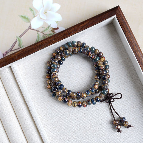 Play with three circles and stack 108 beads Jingdezhen ceramic bracelet ethnic style bracelet m3331303