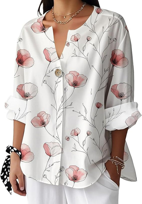 Fashion Women's Coconut Button Long Sleeve Shirt m302752