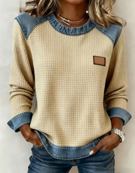 Women's printed women's crew neck sweater m302298