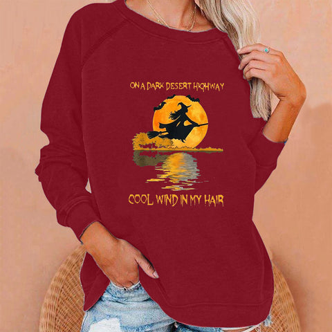 Halloween Fun Print, Women's Crew Neck Long Sleeve Sweater M800011