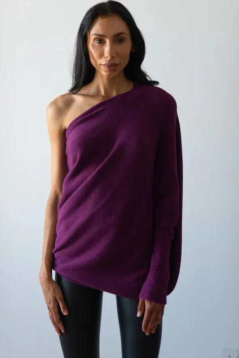 Crew neck long sleeve comfortable temperament knitted pleated jumper m302318