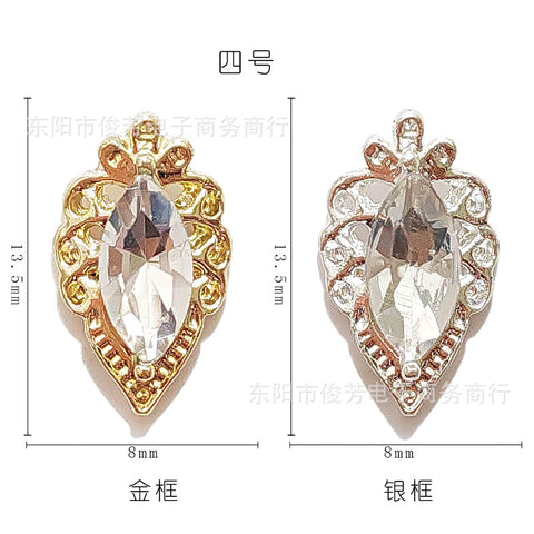 Nail Art Alloy Jewelry Star Moon Diamond Pearl Luxury Court Diablo Baroque Nail Decorative Sticker