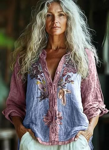 women's large size summer women's casual floral shirt women's small daisy shirt 3D printed shirt m301735