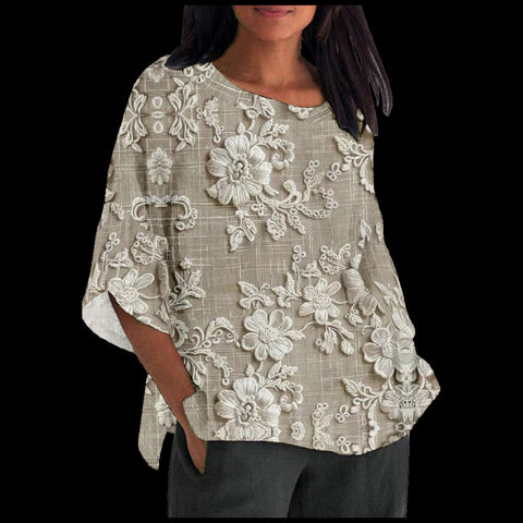 Crew neck shoulder loose long sleeve T shirt m300936