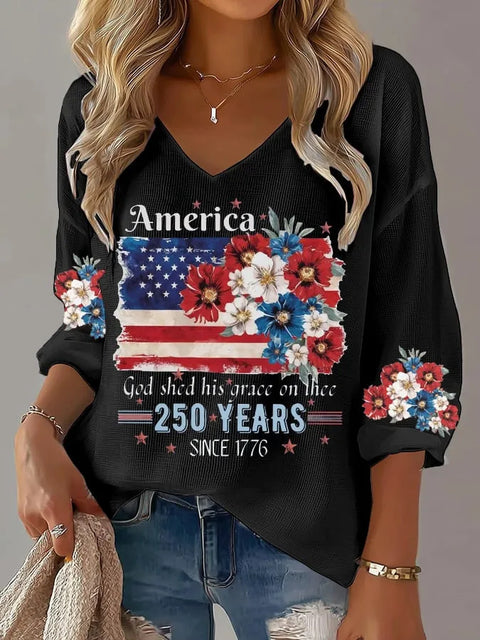Summer V-neck short-sleeved top 3D digital printing women's casual short-sleeved m302655