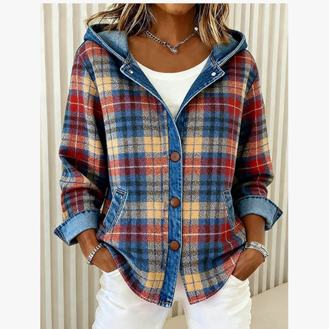 Women's shirt autumn and winter fashion plaid contrasting coat women m302137