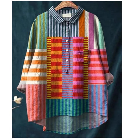 Loose printing crew neck casual large size women's T-shirt m301283